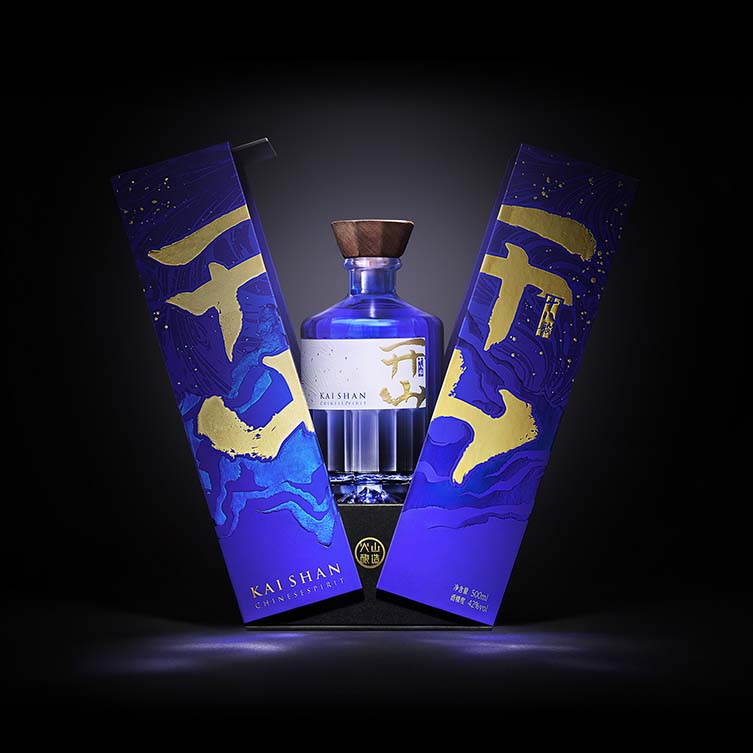 Kaishan Chinese Spirit 18 Neo-Chinese Spirit Package by Jansword Zhu, Winner in Packaging Design Category