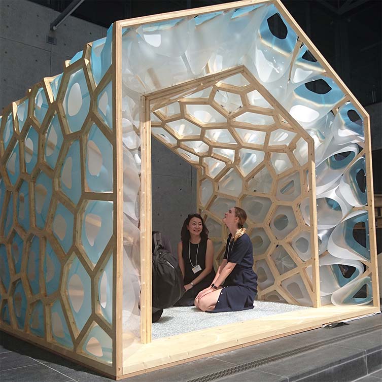 Porous Manifold Japanese Tearoom by Ryumei Fujiki and Yukiko Sato is Winner in Arts, Crafts and Ready-Made Design Category, 2018 - 2019.