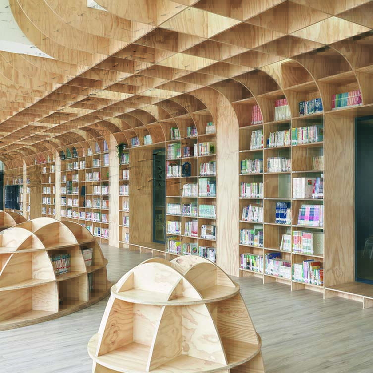 Perpustakaan Perpustakaan Sekolah Dasar Lishin oleh Shian-Gung Tsai adalah Pemenang dalam Kategori Desain Ruang dan Pameran Interior, 2018 - 2019.