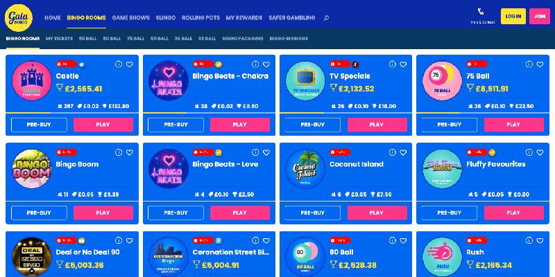 Gala Bingo - Best UK Bingo Site for Unique Bingo Games