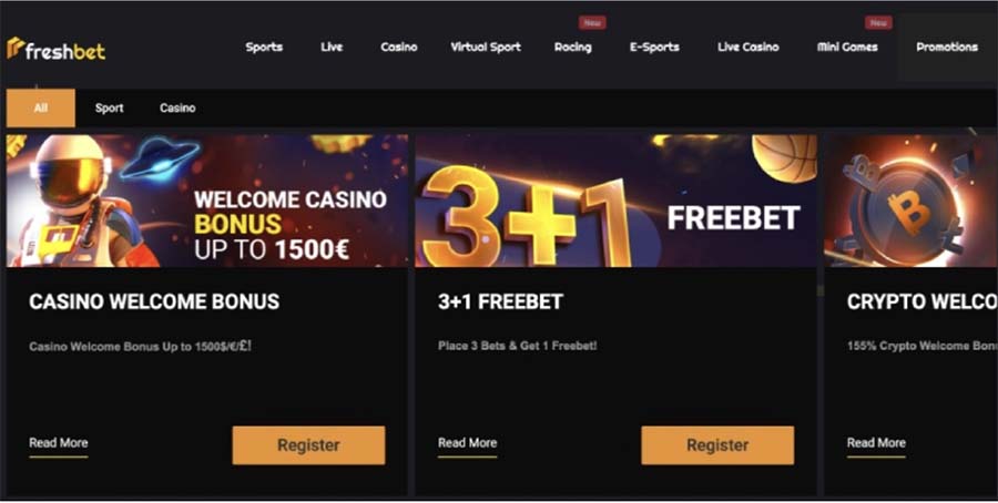 3. Freshbet - Best Bitcoin Online Casino UK for Game Variety