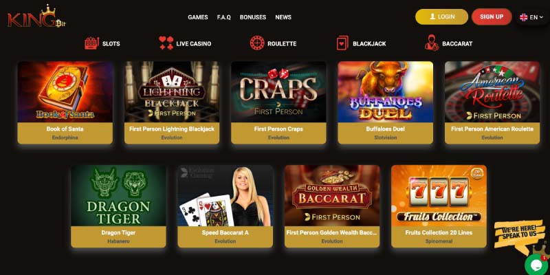 5. KingBit - Best UK Bitcoin Gambling Site for Live Games