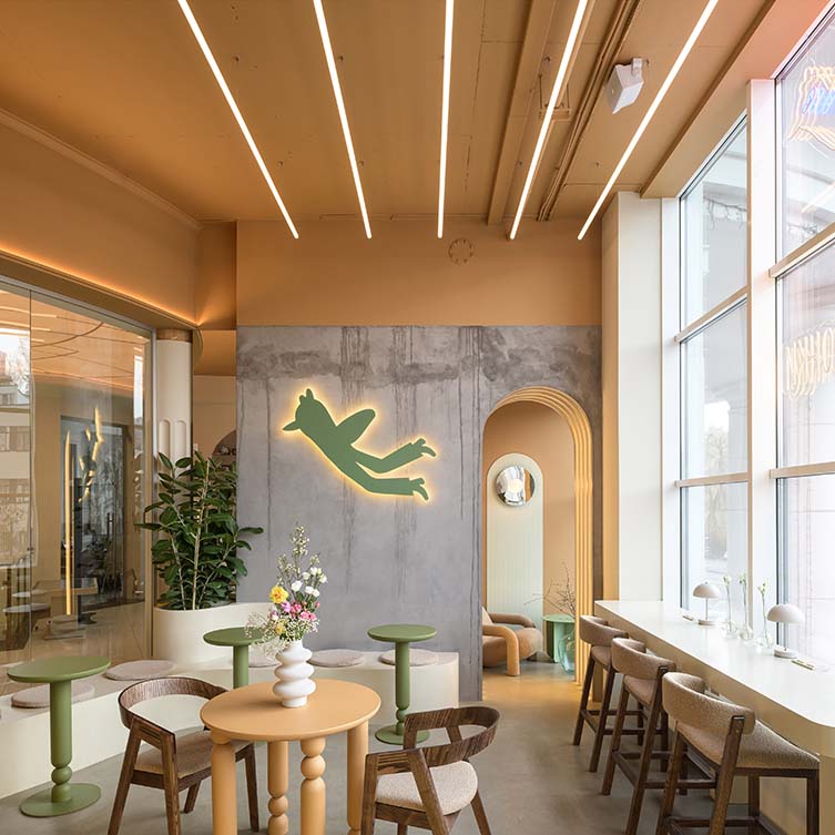 A' Design Award Winners 2024—2025 Edition: The Larks Cafe Cafe Space by Lizaveta Odintsova, Winner in Interior Space and Exhibition Design Category, 2024—2025