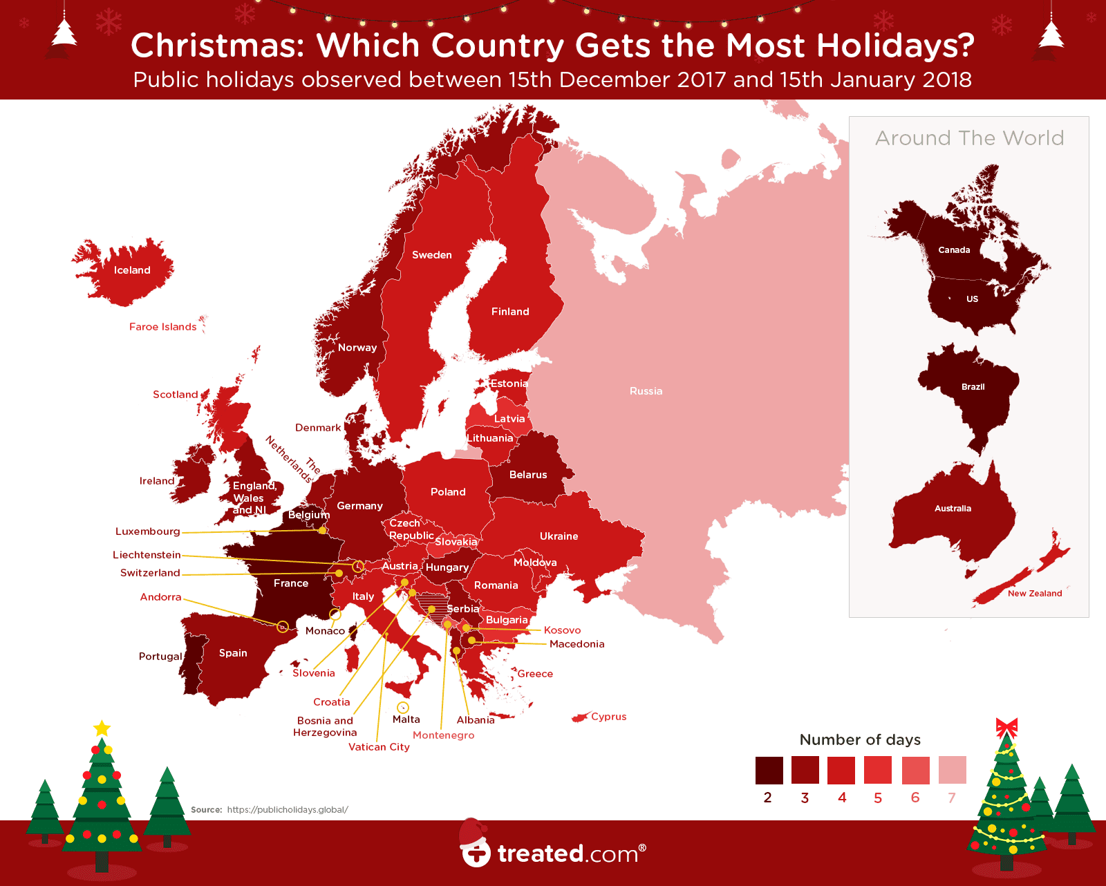 Christmas: Which Country Gets the Most Days Off?