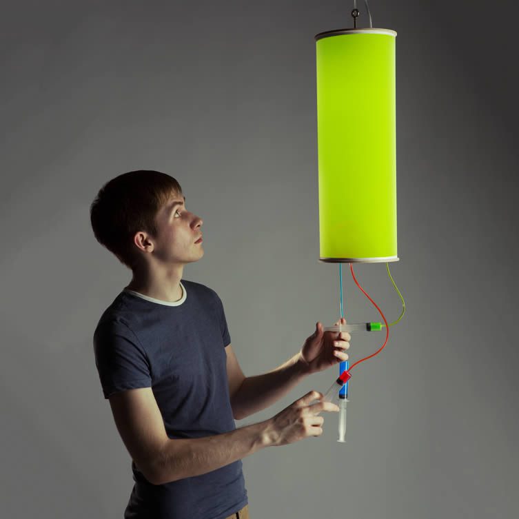 Colour Injector Interactive Multicoloured Lamp by Taras Sgibnev