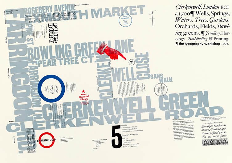 Broadside Number 5, early typographic map, 1992