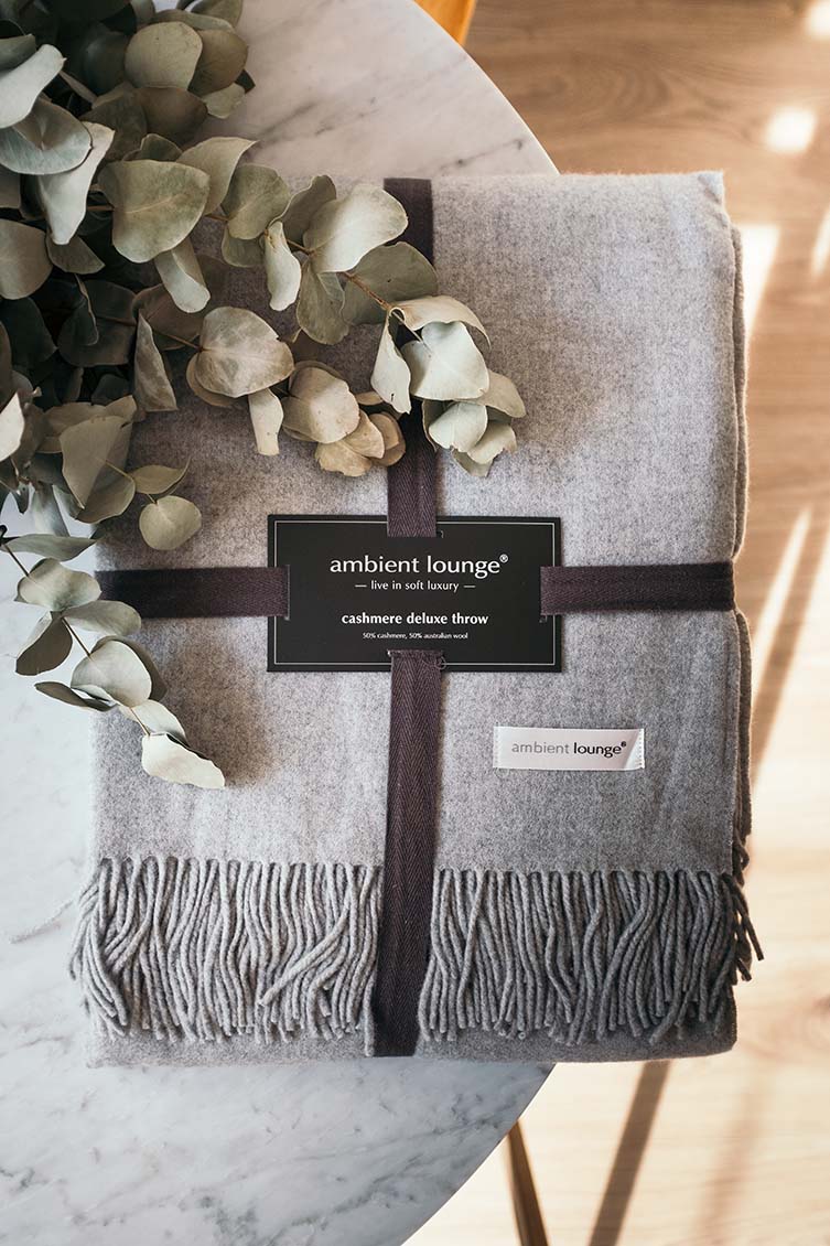 Ambient Lounge Luxury Throws, Merino Australian Wool and Cashmere Deluxe Throw