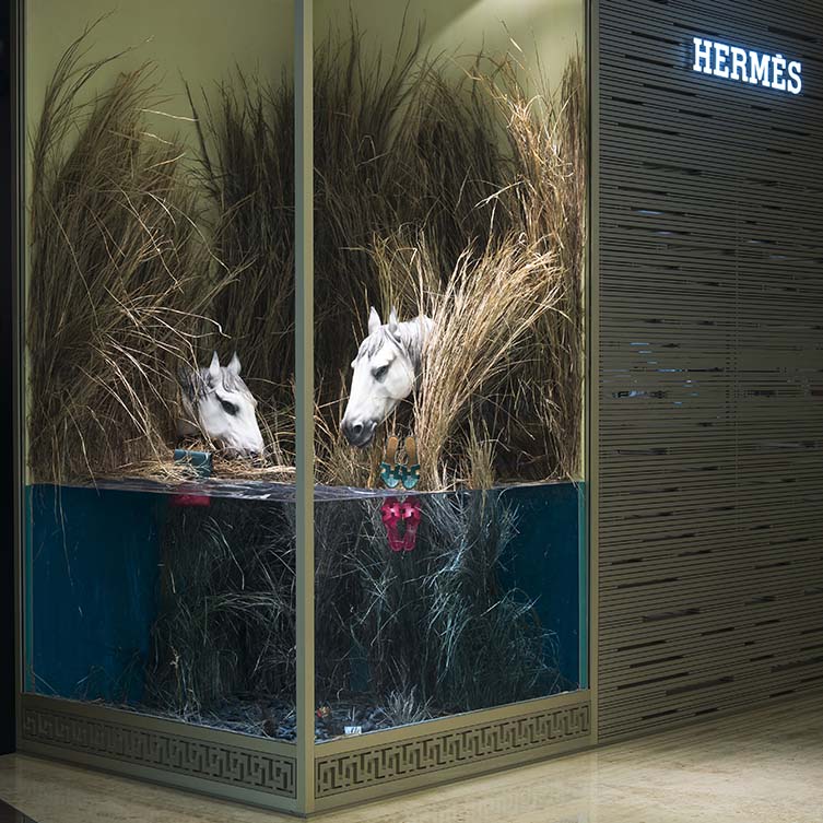 Wild Horses Window Vm Display of Hermès by L'atelier Five is Winner in Interior Space and Exhibition Design Category, 2017 - 2018.