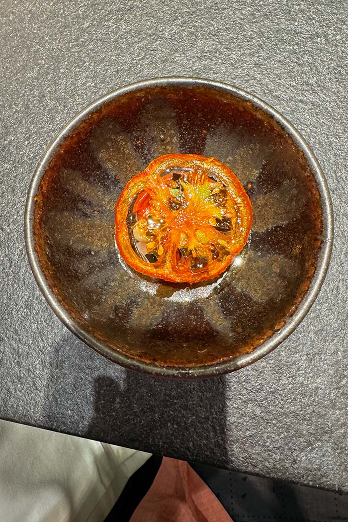 The chef's table in full flow; provenance, plates and performance