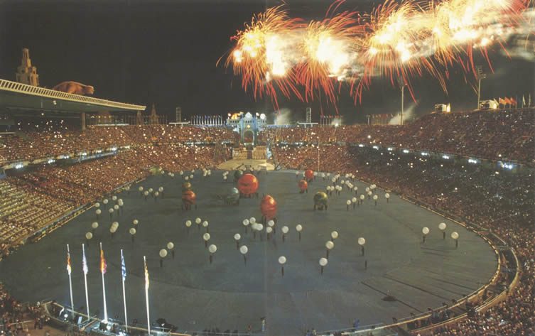 The opening ceremony of the 1992 Summer Olympics, taking place Saturday 25 July in the Estadi Olímpic Lluís Companys