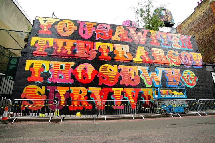 Ben Eine and Ben Okri, Grenfell Tower Mural