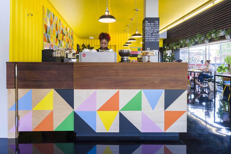 Bernie Grant Arts Centre Bar and Café by Morag Myerscough and Luke Morgan