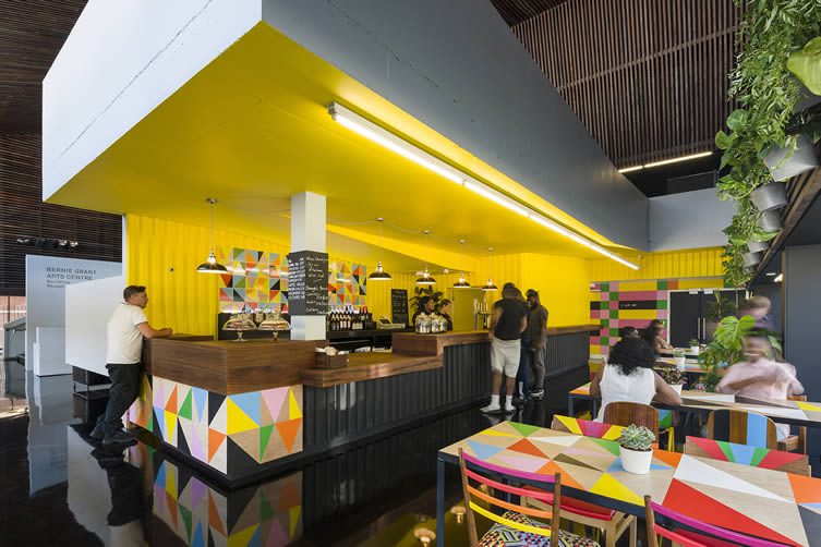 Bernie Grant Arts Centre Bar and Café by Morag Myerscough and Luke Morgan