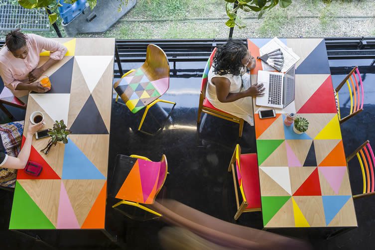 Bernie Grant Arts Centre Bar and Café Tottenham London by Morag Myerscough and Luke Morgan