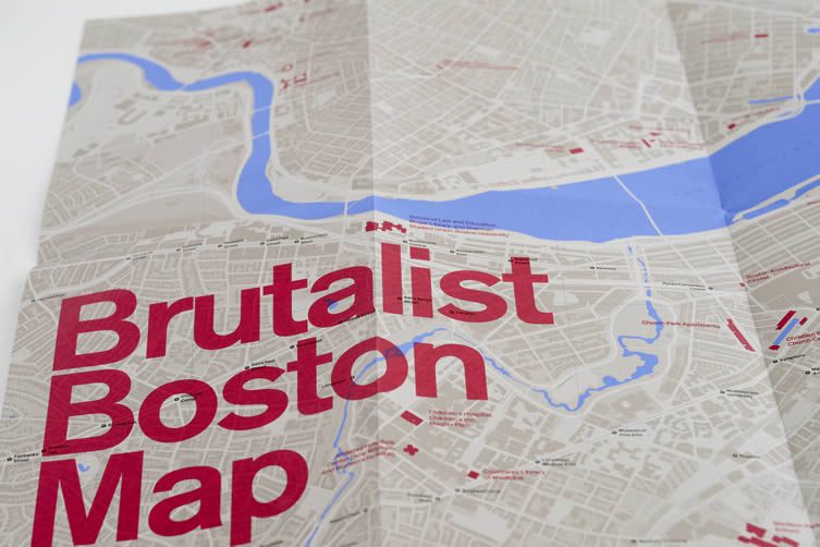 Brutalist Boston Map, Blue Crow Media with Chris Grimley, Michael Kubo, and Mark Pasnik