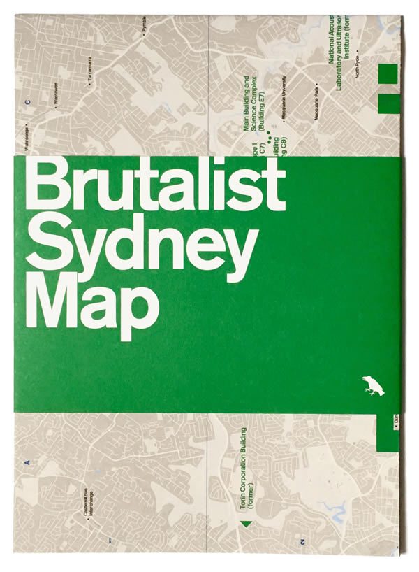 Sydney Brutalist Map, Blue Crow Media with Brutalist Project Sydney