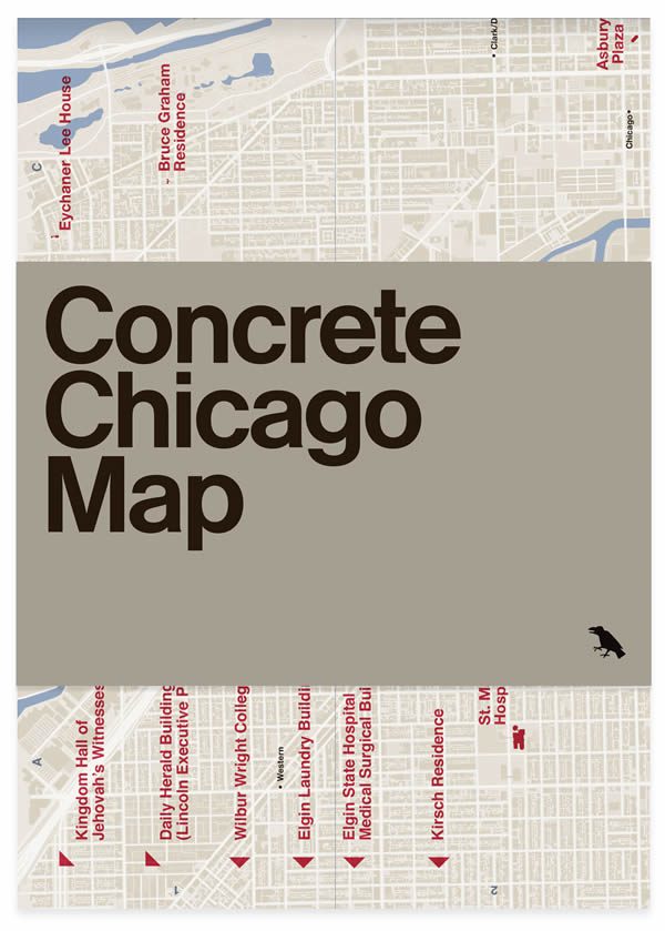 Concrete Chicago Architecture Map by Blue Crow Media with Iker Gil and Jason Woods