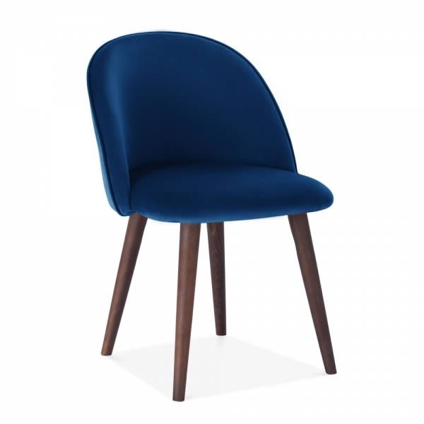 Blue Velvet Dahlia Dining Chair