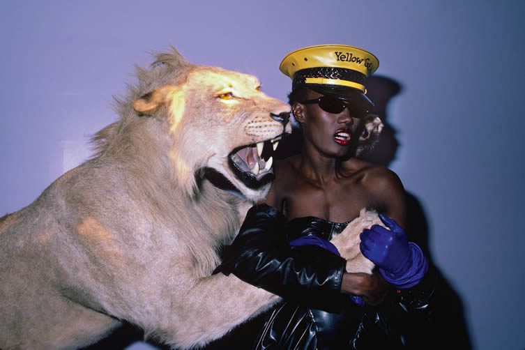 Volker Hinz, Grace Jones at 'Confinement' theme, Area, New York, 1984