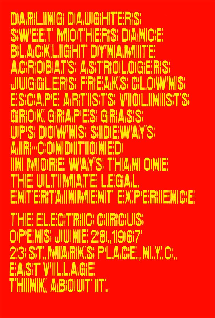 Poster for the Nightclub The Electric Circus, New York, 1967