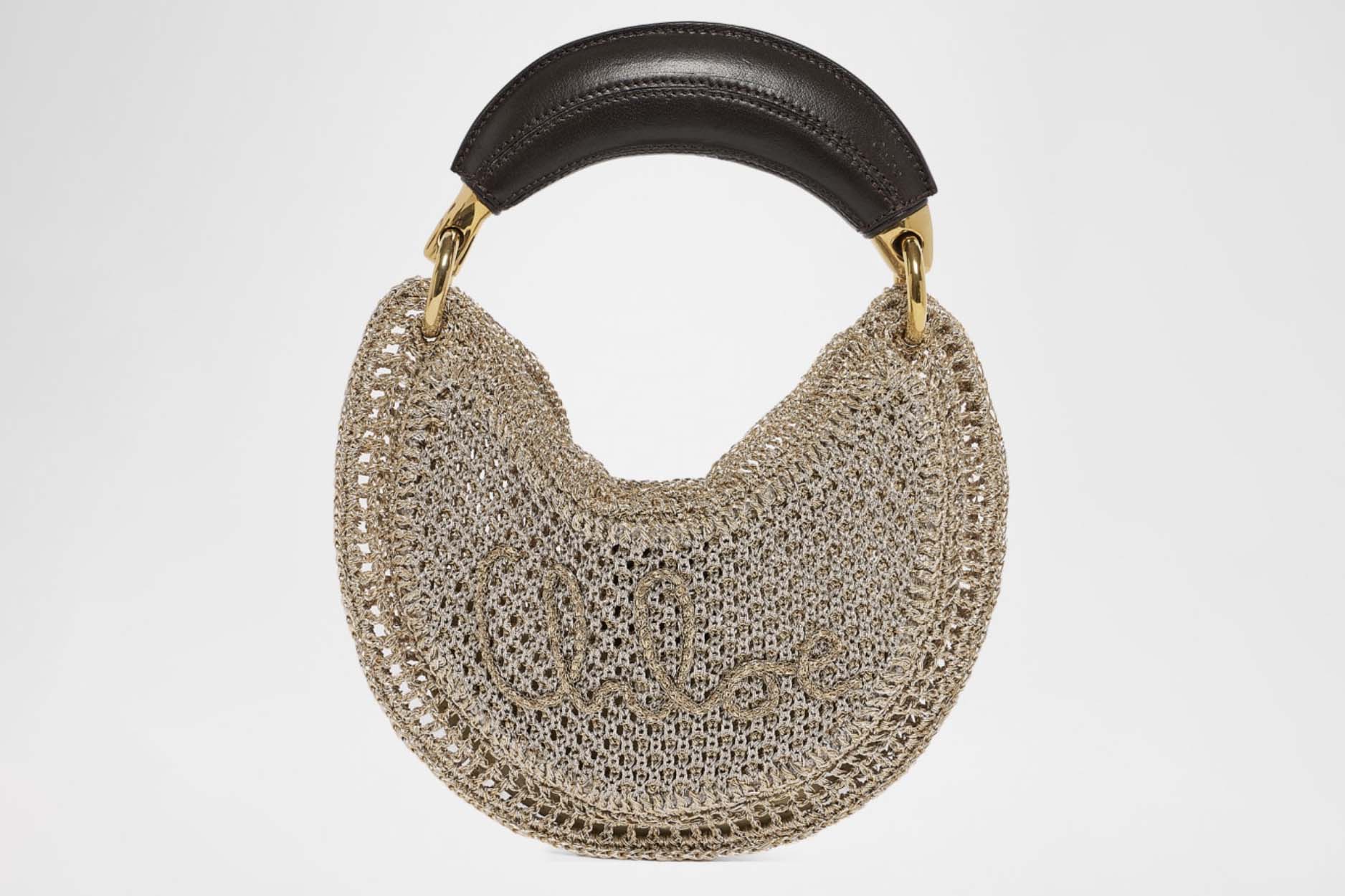 CHLOÉ — Summer Banana Mini Hobo Bag in Metallic Crochet | $1,790