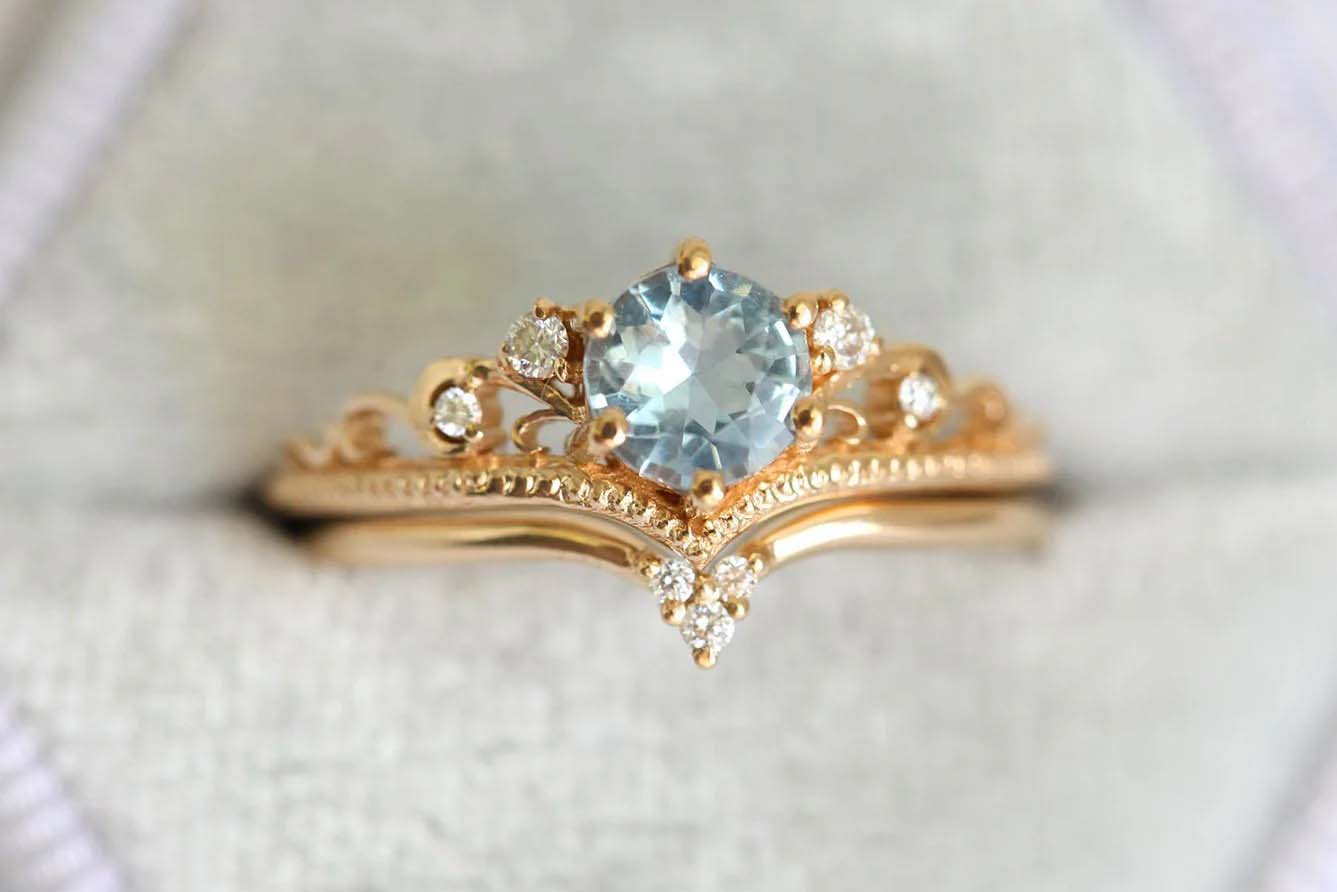 Aquamarine Engagement Ring