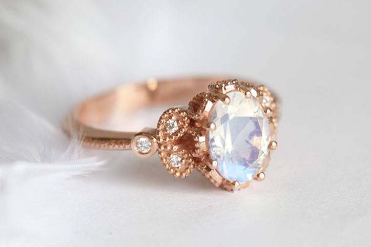 Moonstone Engagement Ring