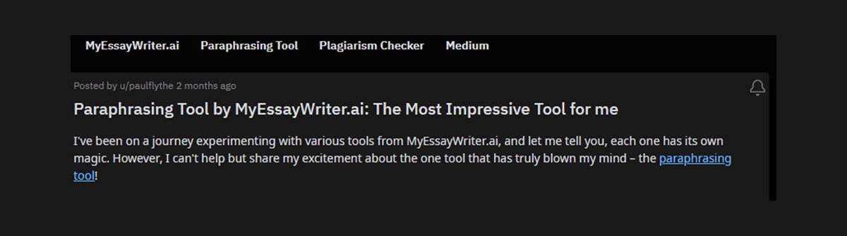 What is Reddit Saying About MyEssayWriter.ai’s Paraphrasing Tool?