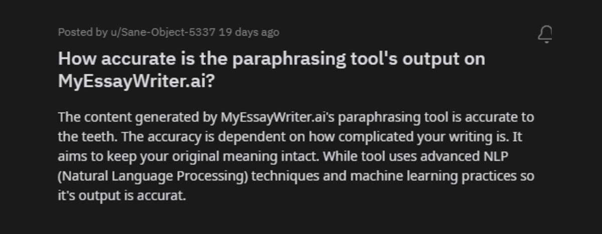 What is Reddit Saying About MyEssayWriter.ai’s Paraphrasing Tool?