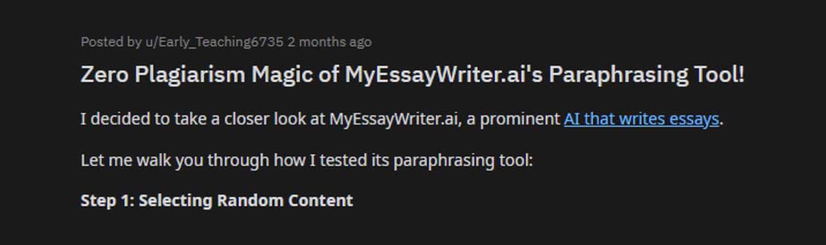 What is Reddit Saying About MyEssayWriter.ai’s Paraphrasing Tool?