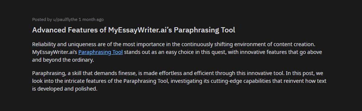 What is Reddit Saying About MyEssayWriter.ai’s Paraphrasing Tool?