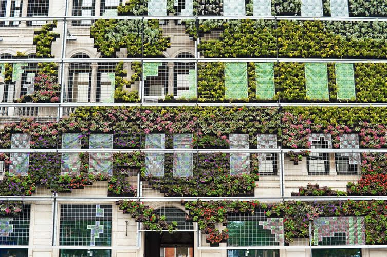 Green wall in Copenhagen's Kongens Nytorv