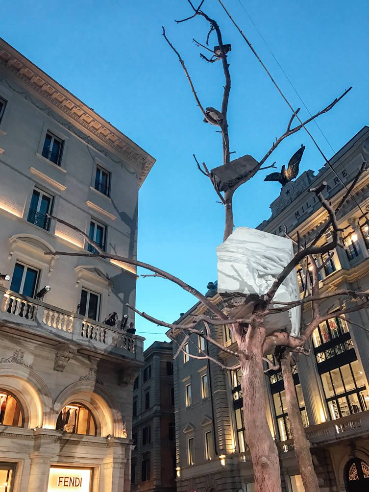 Fendi promotes the history of Rome with a new art installation by Giuseppe  Penone