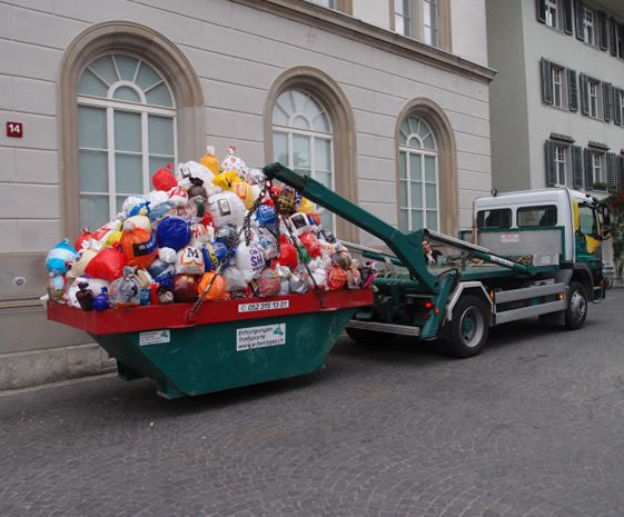 Plastic Garbage Guarding the Museum