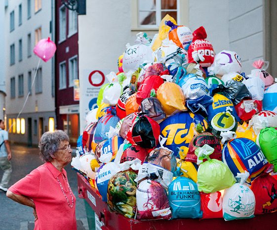 Plastic Garbage Guarding the Museum