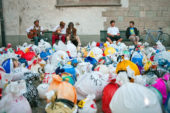 Plastic Garbage Guarding the Museum