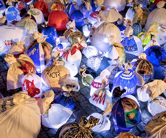 Plastic Garbage Guarding the Museum