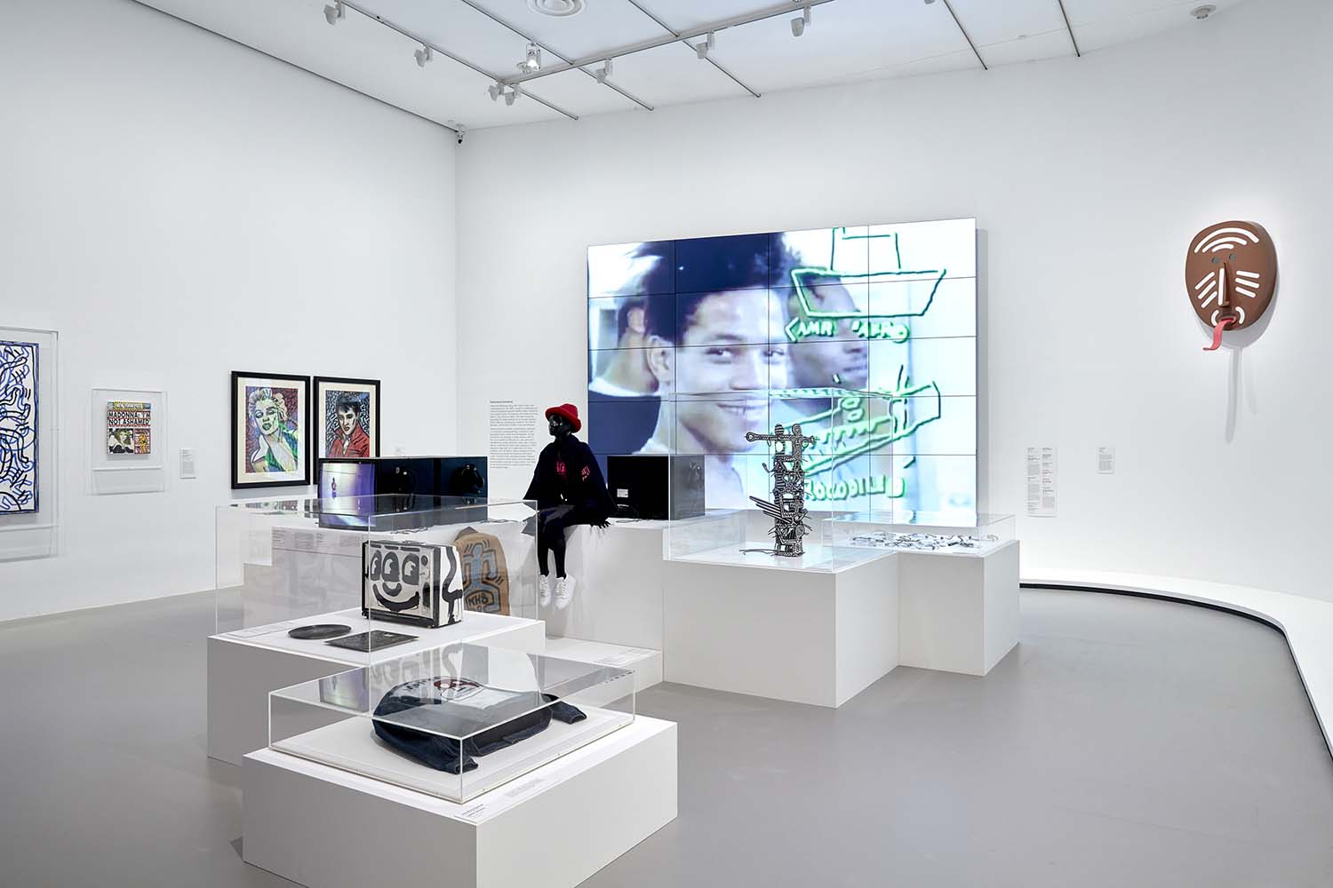 Installation view of Keith Haring | Jean-Michel Basquiat: Crossing Lines at NGV International