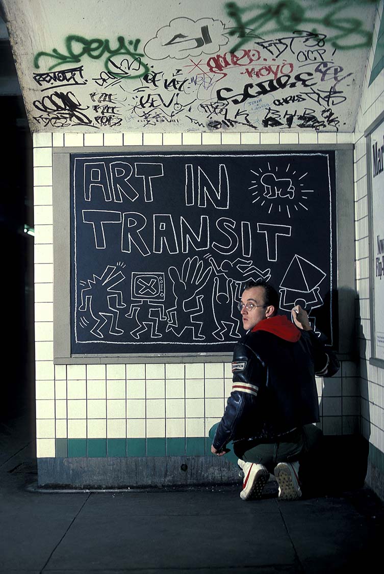 Keith Haring in New York City Subway, New York, 1984