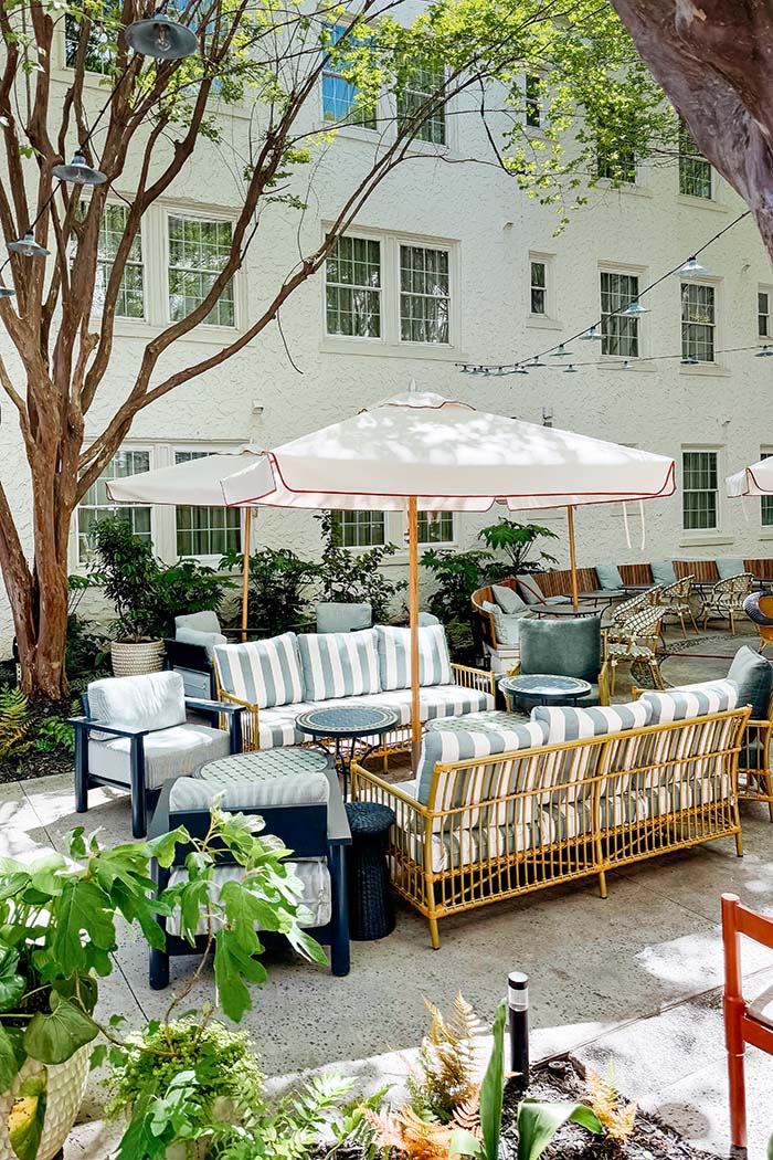The central courtyard has been brought back to life as a restaurant cum social hub for the hotel and surrounding community
