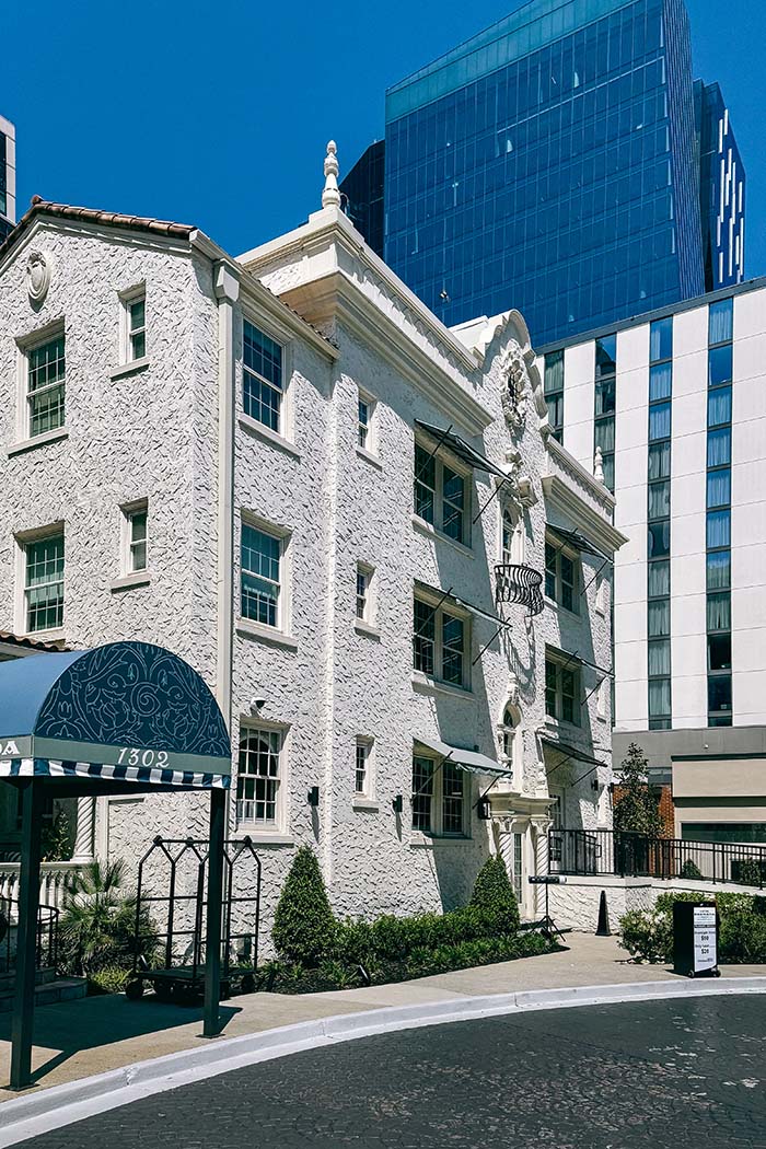 The Spanish Colonial façade beautiful juxtaposes the modernity of Midtown Atlanta that surrounds it