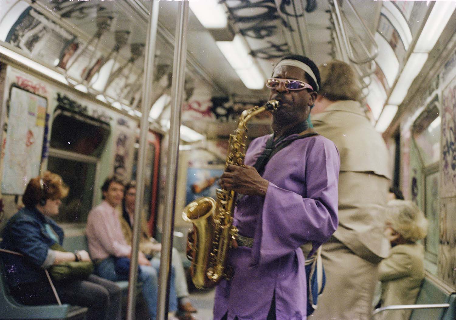 Jamel Shabazz, Saxophone Man, Brooklyn, NYC 1985