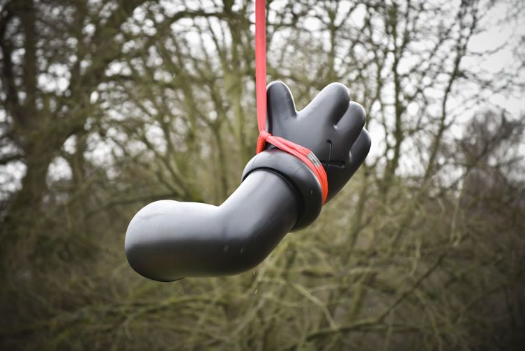 Installation of KAWS sculpture at Yorkshire Sculpture Park