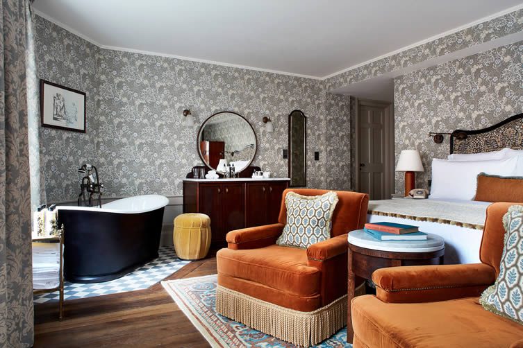 The bedrooms sweep you away to a bygone era, the ornate appeal of the Arts and Craft Movement keenly felt; it all feeling a little like William Morris himself was in charge of styling.