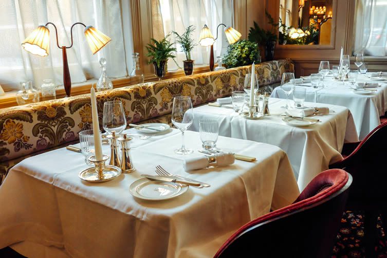 Fish, salads, meat, and more await hungry diners, although it’s easy forget you’re eating and become transfixed by the restaurant’s classic interiors with Grade II-listed details; including coving, silverware, flowers, and an almost cinematic atmosphere. 