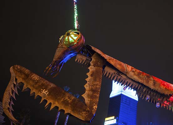 Downtown Container Park's Fire-Breathing Mantis
