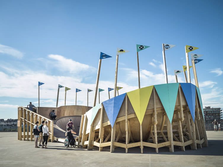 Skate Ô drome, toit de l'école d'architecture