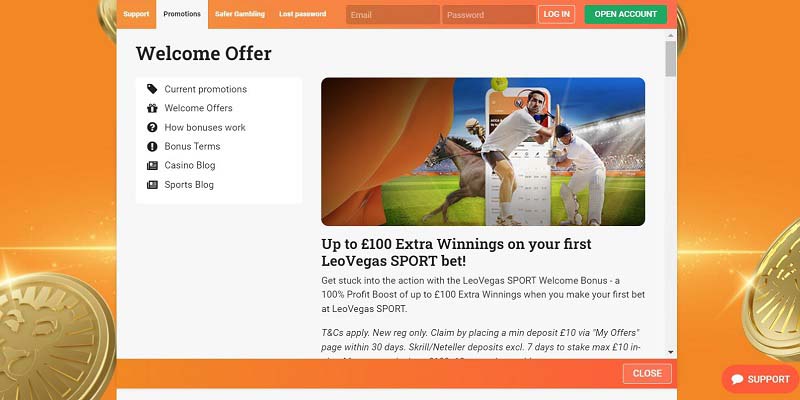 LeoVegas Sports Welcome Bonus
