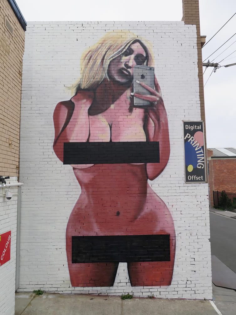 Kim Kardashian Nude Selfie Street Art