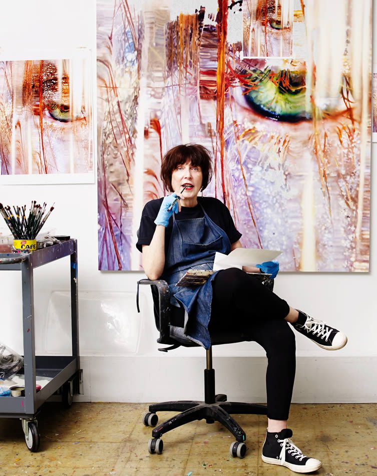 Marilyn Minter in her studio